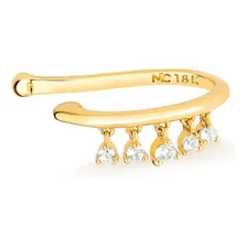 Piercing Com Topázio Incolor Em Ouro Amarelo 18k Foto mini  3