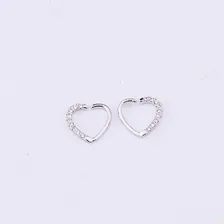 Piercing Daith Coração Prata Ou Dourado Pedra Zirconia 10 Mm Cor Prateado lado direito Foto mini 2