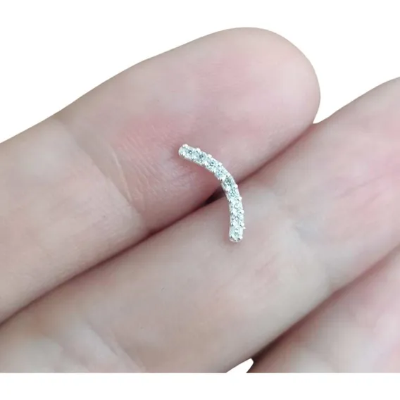 Piercing Furo Prata 925 Cluster Cravejado Zircônias Cor Prata925 Foto 1