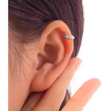 Piercing Hélix Cartilagem Argola Ouro Branco 18k Zircônias Foto mini 1