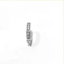 Piercing Hélix Cartilagem Argola Ouro Branco 18k Zircônias Foto mini 3