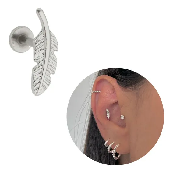 Piercing Helix Daith Tragus Pena Prata Legítima 925 Foto 1