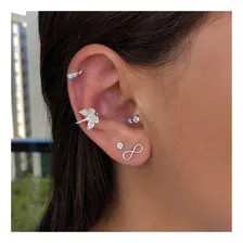 Piercing Helix Sombrancelha Tragus Labret A莽o Inox Zirc么nia Foto mini 2