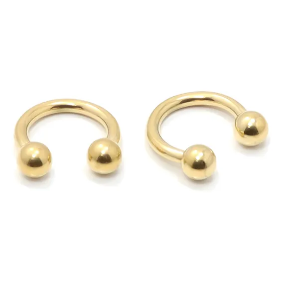 Piercing M2 Piercing Ferradura Para Orelha Folheado A Ouro 6mm Cor Dourado Foto 1