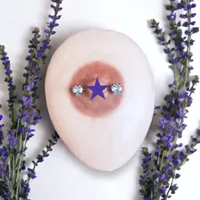 Piercing Mamilo Coração Titânio Pedra Zircônia Cor Dourado Foto mini 4