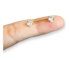 Piercing Mamilo Coração Titânio Pedra Zircônia Cor Dourado Foto mini  2