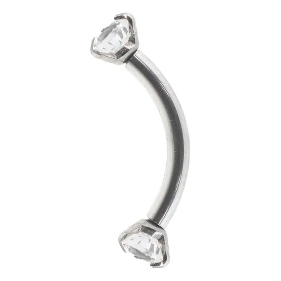 Piercing Microbell Curvo 8mm Pedras Orelha Sobrancelha Rook Cor Prateado Foto 1