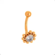 Piercing Microbell Curvo Titânio Transparente 8mm 1.2mm Cor Dourado Foto  mini 1