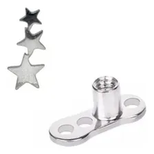 Piercing Microdermal Trio De Estrela Base + Topo Foto mini 4