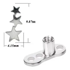 Piercing Microdermal Trio De Estrela Base + Topo Foto mini 1