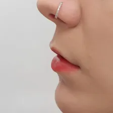 Piercing Nariz Argola Cravejada Prata 925 8mm Foto mini 2