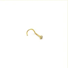 Piercing Nariz Em Ouro 18k Nostril Zircônia 1,50mm Ponto Luz Cor Amarelo Foto mini  2