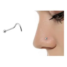 Piercing Nariz Nostril Chapa Bolinha Aço Cirúrgico Foto mini  2