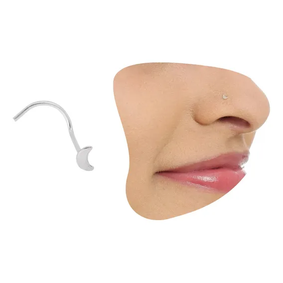 Piercing Nariz Nostril Lua Prata 925 Foto 1
