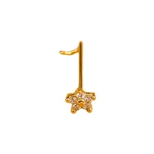 Piercing Nostril Com Pedras Ouro Amarelo Foto mini 1