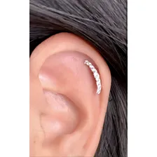Piercing Orelha Cluster Zirconias Prata 925 Conch Helix Cor Prateado Foto mini 4