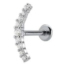 Piercing Orelha Cluster Zirconias Prata 925 Conch Helix Cor Prateado Foto  mini 1