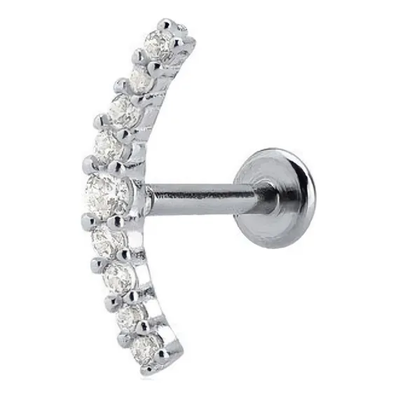 Piercing Orelha Cluster Zirconias Prata 925 Conch Helix Cor Prateado Foto 1