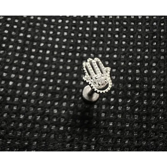 Piercing Orelha Com Pedrinhas Mãozinha Foto 1