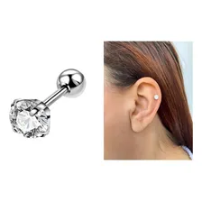 Piercing Tragus 8mm Titânio Cartilagem Ponto De Luz Foto  mini 1