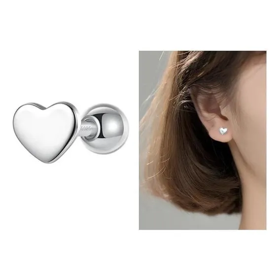 Piercing Tragus Cartilagem Aço 316l Coração Foto 1