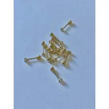 Piercing Tragus Reto - Ouro 18k (maci莽o)- Zirc么nia Foto mini 4