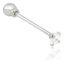 Piercing Tragus Reto Zirc么nia - Prata 925 Foto mini 1