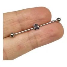 Piercing Transversal Quebra Cabeça Aço Cirurgico Foto mini 1
