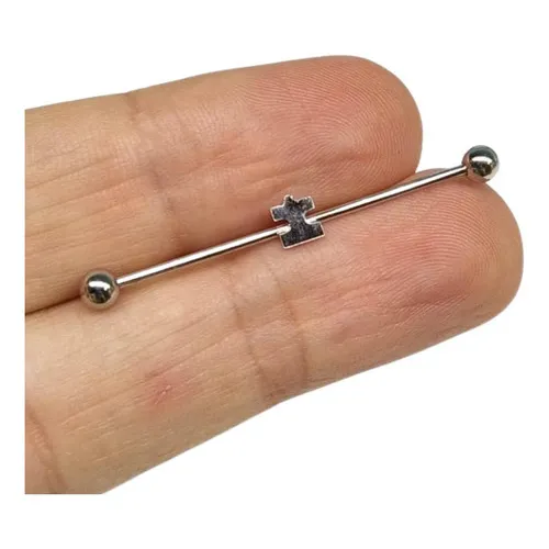 Piercing Transversal Quebra Cabeça Aço Cirurgico Foto 1
