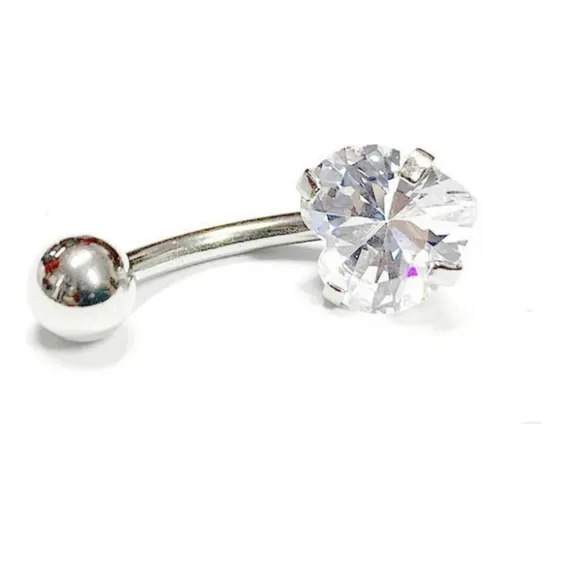 Piercing Umbigo Aço Cirurgico Coração Foto 1