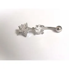 Piercing Umbigo Aço Cirúrgico Ponto Luz Estrela Zirconia Foto mini 3