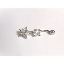 Piercing Umbigo Aço Cirúrgico Ponto Luz Estrela Zirconia Foto mini 2