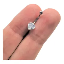 Piercing Umbigo Coração Prata 925 Haste Em Aço 316l Foto  mini 1