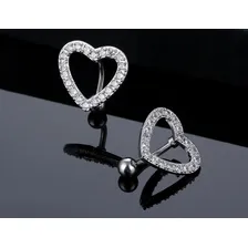 Piercing Umbigo Invertido Coração Com Zircônias Cor Prata Foto mini  3