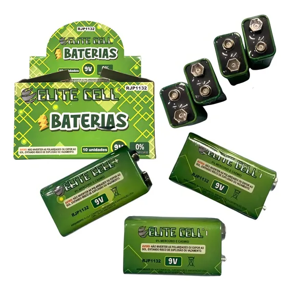 Pilha Bateria 9 V Elite - 1 Unidade Foto 1