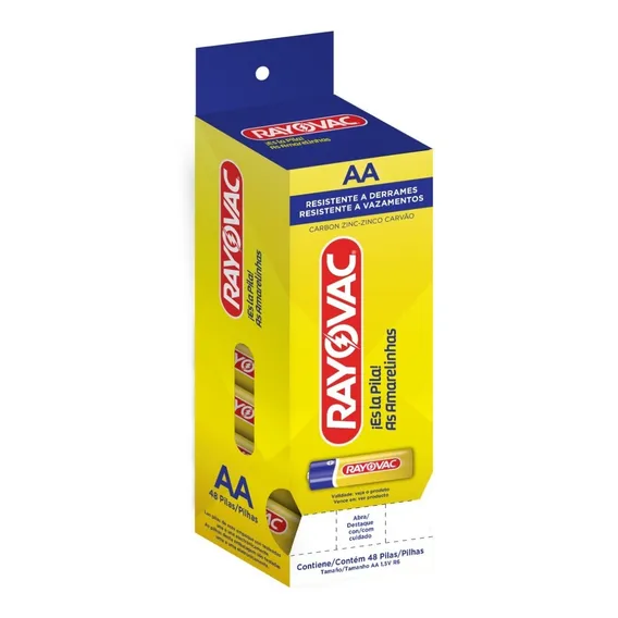 Pilha Rayovac As Amarelinhas Pequena Aa - 48 Pilhas - Tubo Foto 1