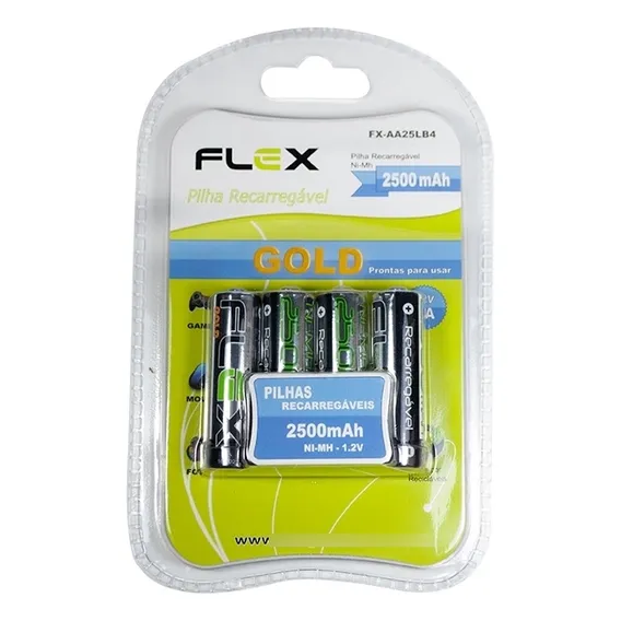 Pilha Recarregável 2500 Mah Aa Blister C/ 4 Foto 1