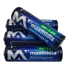 Pilha Recarregavel Aa 2100mah 4 Unidades Com - Maxmidia Foto mini 3