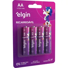Pilha Recarregável Aa 2700mah Blister C/4 Elgin - Original Foto mini 1