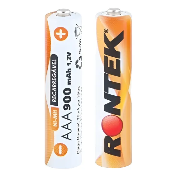 Pilha Recarregável Aaa 1.2v 900mah Cartela Com 2 Pilhas Foto 1