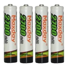 Pilha Recarregável Aaa Palito Maxday Nimh 2700mah 4 Unidades Foto  mini 1