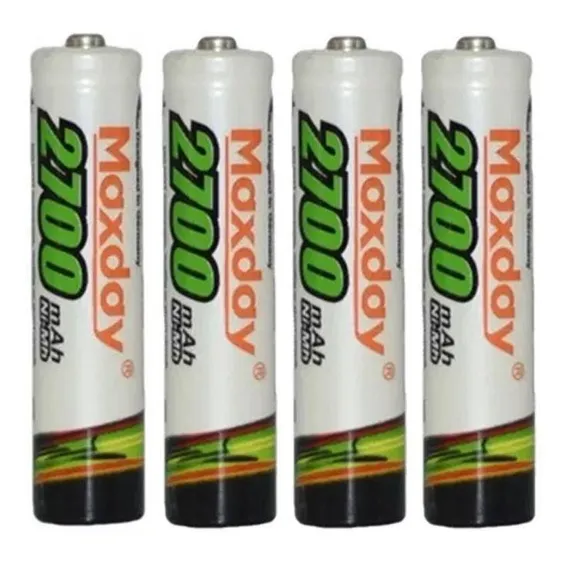 Pilha Recarregável Aaa Palito Maxday Nimh 2700mah 4 Unidades Foto 1