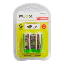 Pilha Recarregável C Média 2900mah Cartela 2pcs Flexgold Foto mini 1