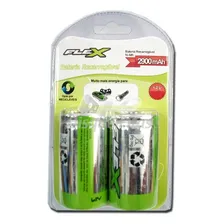 Pilha Recarregável C Média 2900mah Cartela 2pcs Flexgold Foto mini 2
