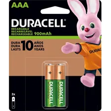 Pilha recarregável Duracell AAA 900mAh 2 unidades Foto mini 1