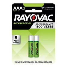 Pilha Recarregável Econômica Palito Aaa Rayovac 2 Unidades Foto mini 1