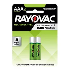 Pilha Recarregável Econômica Palito Aaa Rayovac 2 Unidades Foto  mini 1