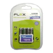 Pilha Recarregável Flex Aaa Palito 1300mah 4un Nimh 1.2v Foto  mini 1