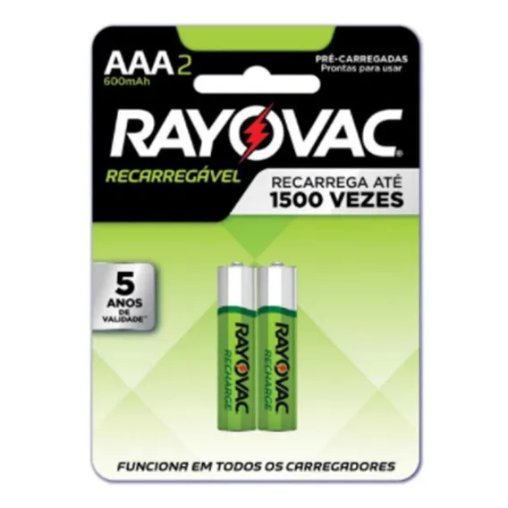 Pilha Recarregável Rayovac Aaa 2 Unidades Foto 1