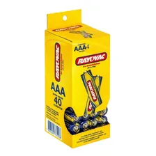 Pilha Zinco Rayovac Palito Aaa Kit Com 40 Pilhas - 10 Cartelas com 4 unidades Foto mini 1